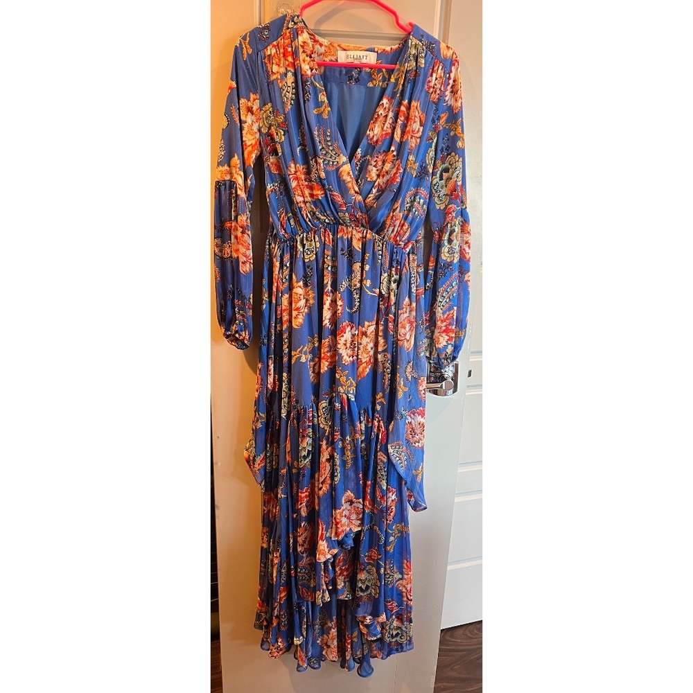 ELLIATT Floral Balance Maxi Dress Blue Size XS